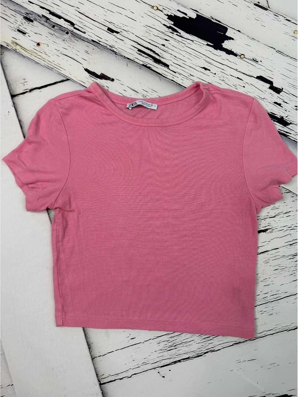Zara Y2K Streetwear Staple Pink Cropped Baby Tee Women’s Medium